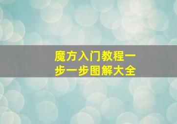 魔方入门教程一步一步图解大全