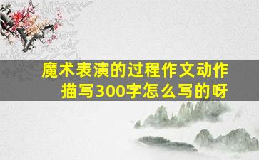 魔术表演的过程作文动作描写300字怎么写的呀