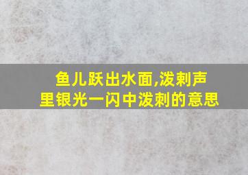 鱼儿跃出水面,泼剌声里银光一闪中泼刺的意思