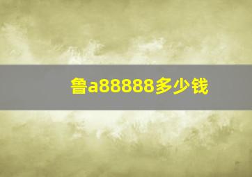 鲁a88888多少钱