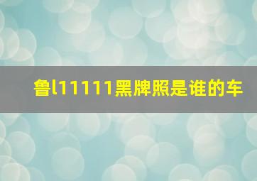 鲁l11111黑牌照是谁的车