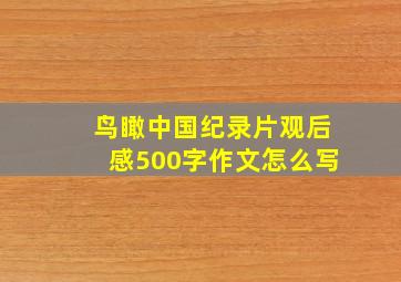 鸟瞰中国纪录片观后感500字作文怎么写