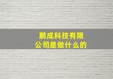 鹏成科技有限公司是做什么的