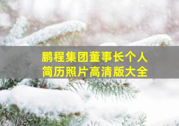 鹏程集团董事长个人简历照片高清版大全