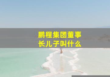 鹏程集团董事长儿子叫什么