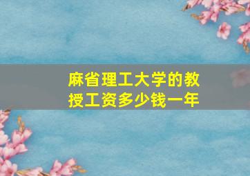 麻省理工大学的教授工资多少钱一年