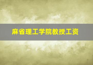 麻省理工学院教授工资