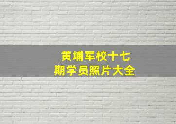 黄埔军校十七期学员照片大全