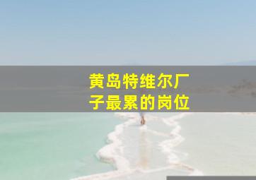 黄岛特维尔厂子最累的岗位