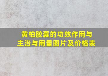 黄柏胶囊的功效作用与主治与用量图片及价格表