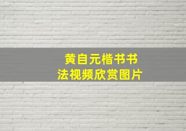 黄自元楷书书法视频欣赏图片