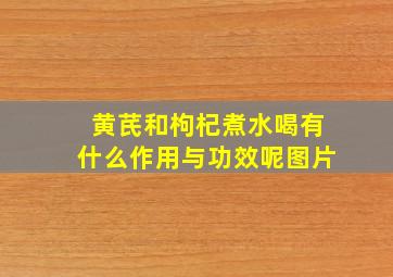 黄芪和枸杞煮水喝有什么作用与功效呢图片