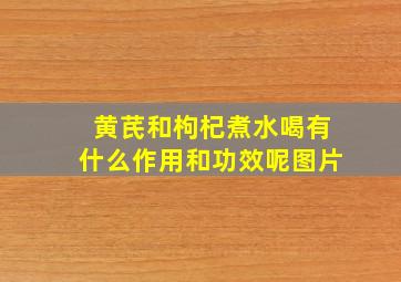 黄芪和枸杞煮水喝有什么作用和功效呢图片