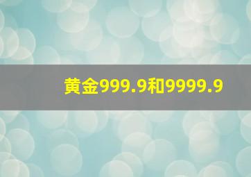 黄金999.9和9999.9