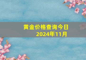 黄金价格查询今日2024年11月