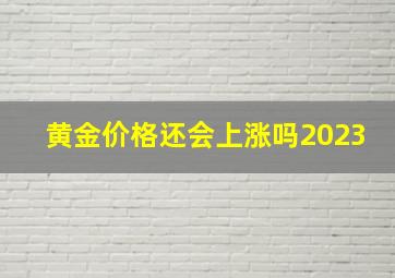 黄金价格还会上涨吗2023