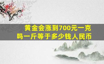 黄金会涨到700元一克吗一斤等于多少钱人民币