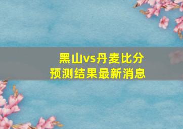 黑山vs丹麦比分预测结果最新消息