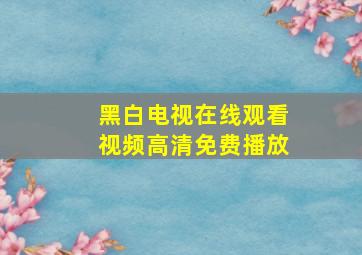 黑白电视在线观看视频高清免费播放