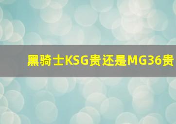 黑骑士KSG贵还是MG36贵